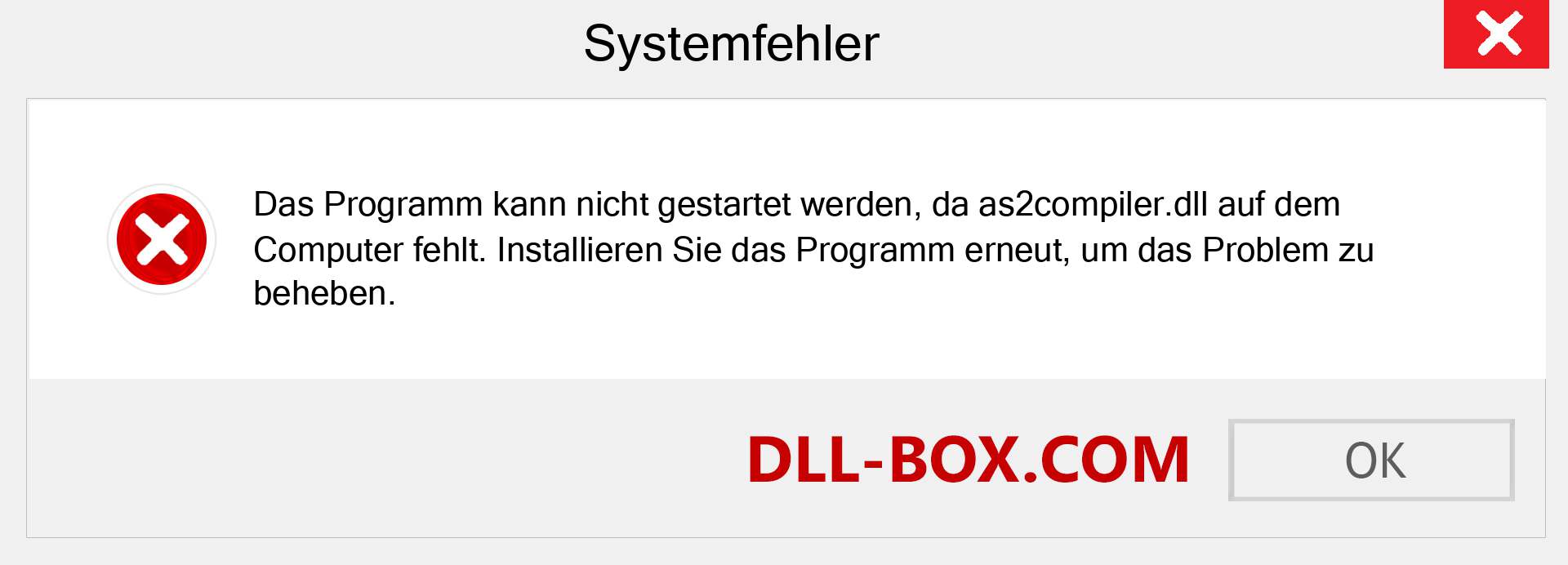 as2compiler.dll-Datei fehlt?. Download für Windows 7, 8, 10 - Fix as2compiler dll Missing Error unter Windows, Fotos, Bildern